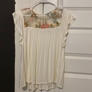 Floral mesh detailed top